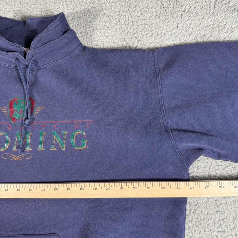 Vintage University of Wyoming Crewneck Mens Large Blue Pullover Sweatshirt Rare - Picture 4 of 9